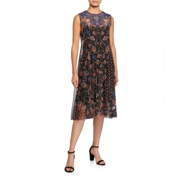 NWT Gorgeous Hard To Find!! Johnny Was Ethereal Embroidered Mier Mesh Dress Sz L - Picture 14 of 15